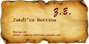 Zakócs Bettina névjegykártya